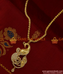 BGDR155 - Full White Zircon Stone Imitation Stone Dancing Peacock Dollar with Chain BGDR155 - Full White Zircon Stone Imitation Stone Dancing Peacock Dollar with Chain