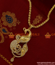 BGDR155 - Full White Zircon Stone Imitation Stone Dancing Peacock Dollar with Chain BGDR155 - Full White Zircon Stone Imitation Stone Dancing Peacock Dollar with Chain