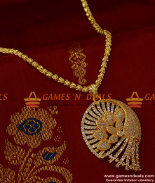 BGDR159 - Grand Dollar Full White Zircon Stone Dancing Peacock with Chain BGDR159 - Grand Dollar Full White Zircon Stone Dancing Peacock with Chain