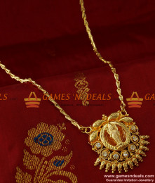 BGDR160 - Traditional Gold Plated Imitation Chain White AD Stone Lakshmi Dollar BGDR160 - Traditional Gold Plated Imitation Chain White AD Stone Lakshmi Dollar