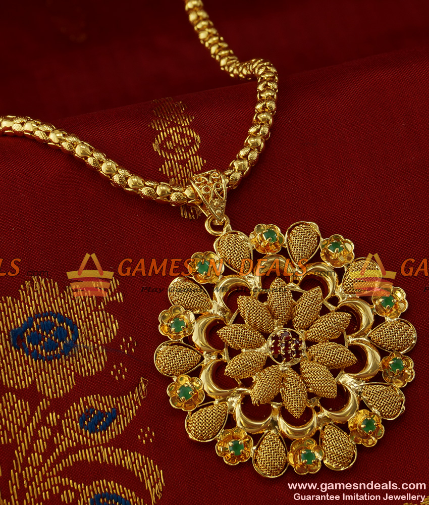 BGDR161 - Unique Big Kerala Beaded Dollar Flower and Leaf Design Party Wear Jewellery