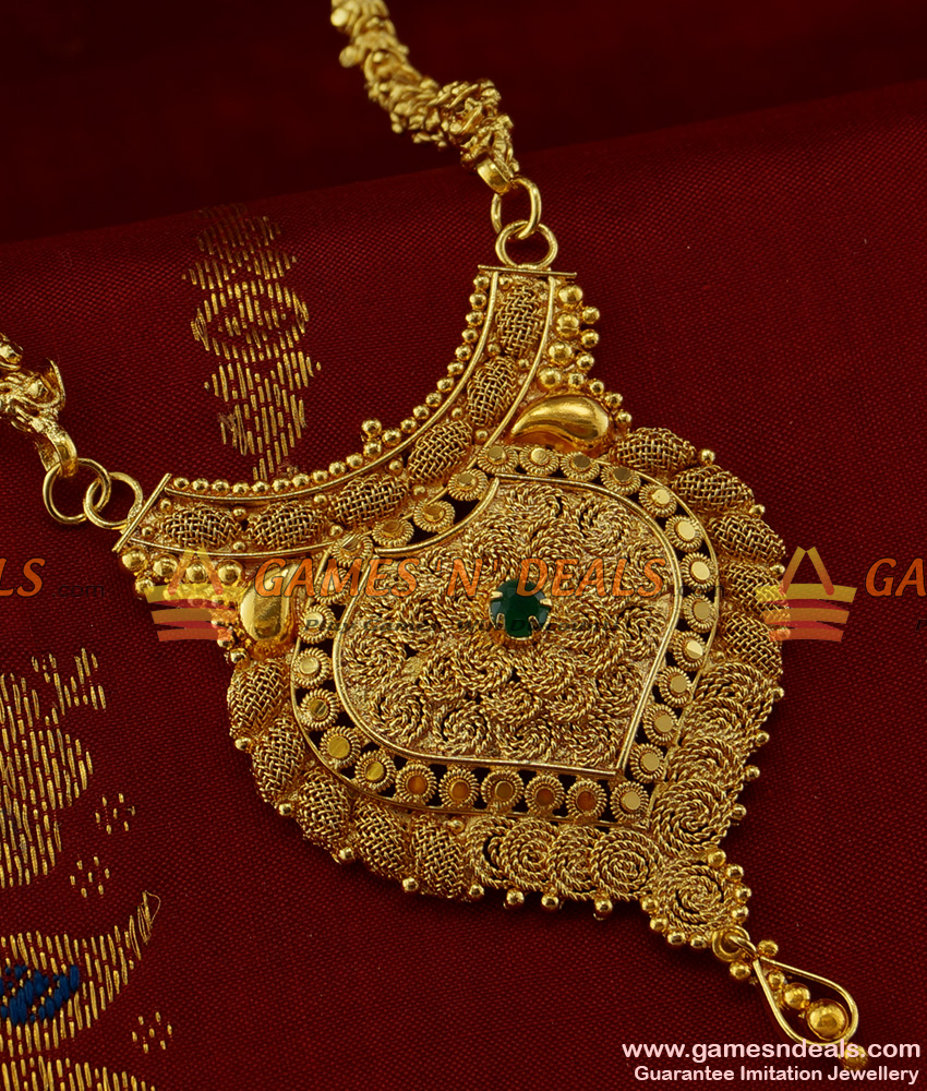 BGDR163 - Eye Catching Trendy Green Stone Kerala Dollar Imitation Jewelry