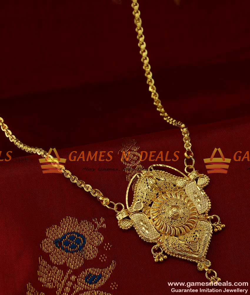BGDR166 - Traditional Vishnu Flower Dollar Gold Plated Imitation Jewelry
