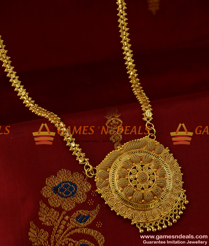 BGDR174 - Plain Gold Imitation Dollar Heartin Design Handmade Chain