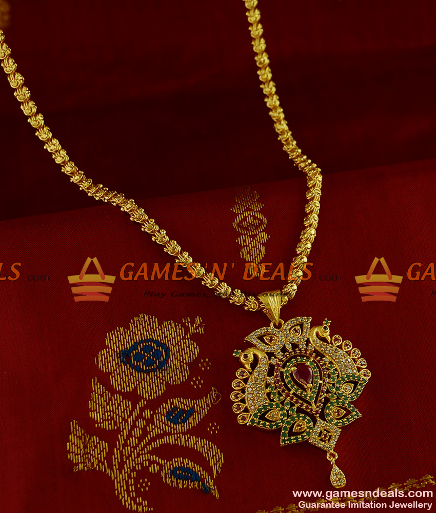BGDR183 - Grand Zircon Stone Imitation Jewelry Big Peacock Dollar with Jasmine Chain