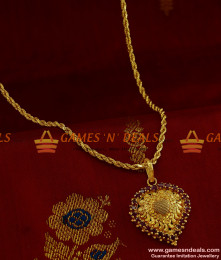 BGDR193 - South Indian Heartin Design Ruby Dollar Imitation Jewelry Online