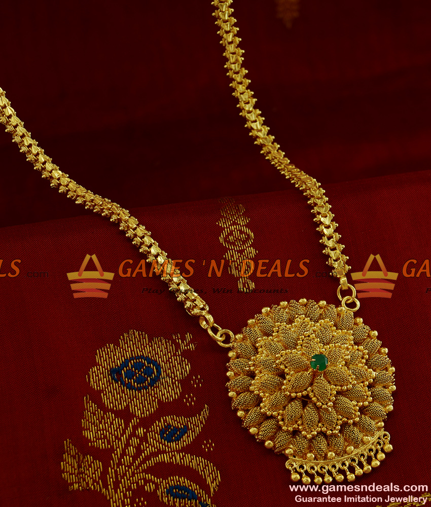 BGDR199 - Unique Handmade Romanian Big Dollar Gold Plated Heavy Chain