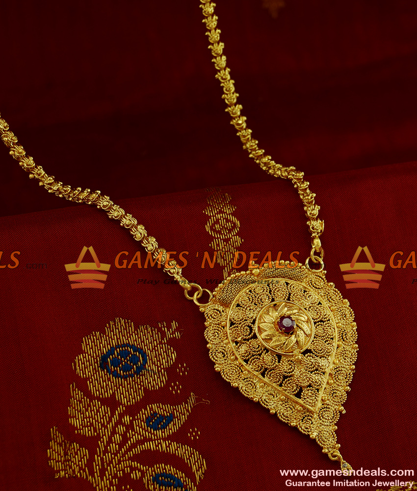 BGDR205 - Ruby Stone Jewelry Kerala Design Dollar Gold Inspired Designs Online