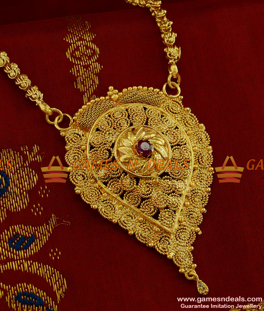 BGDR205 - Ruby Stone Jewelry Kerala Design Dollar Gold Inspired Designs Online