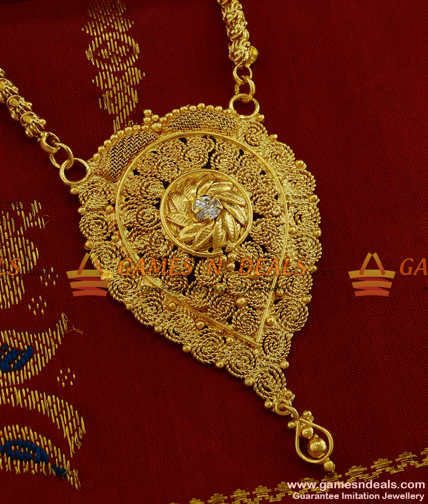 BGDR206 - White Stone Jewelry Kerala Design Dollar Gold Inspired Designs Online