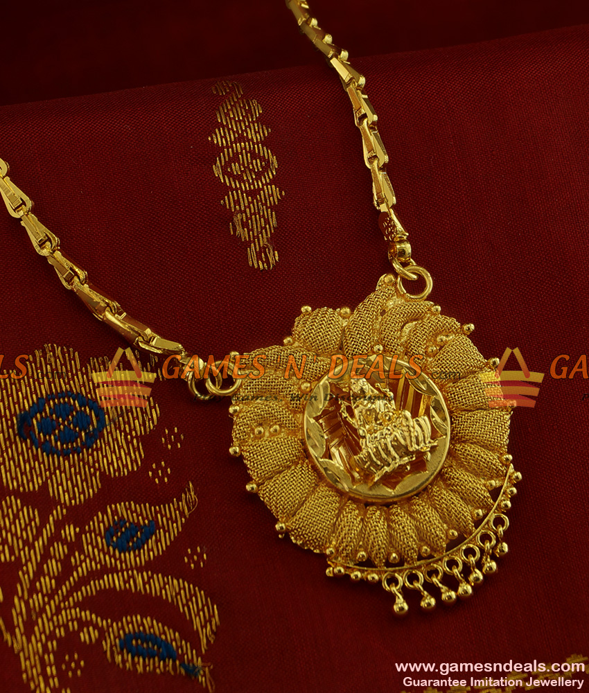 BGDR232 - 24ct Pure Gold Plated Goddess Lakshmi Dollar Daily Wear Chain