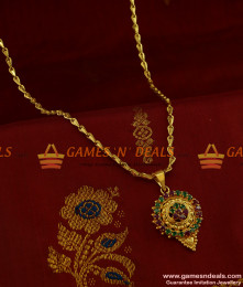 BGDR234 - Semi Precious First Quality Emerald Ruby Stone Dollar with Chain BGDR234 - Semi Precious First Quality Emerald Ruby Stone Dollar with Chain
