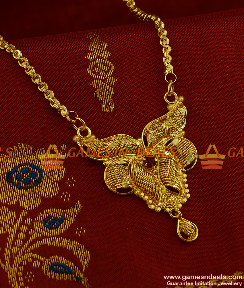 BGDR238 - Gold Plated Imitation Traditional Dollar Wheat Chain Indian Jewelry