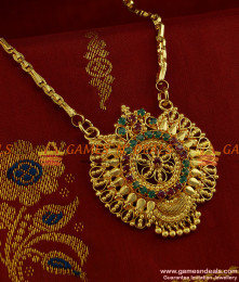 BGDR239 - Gold Plated Traditional Goduma Chain With Ruby Stone Big Dollar BGDR239 - Gold Plated Traditional Goduma Chain With Ruby Stone Big Dollar