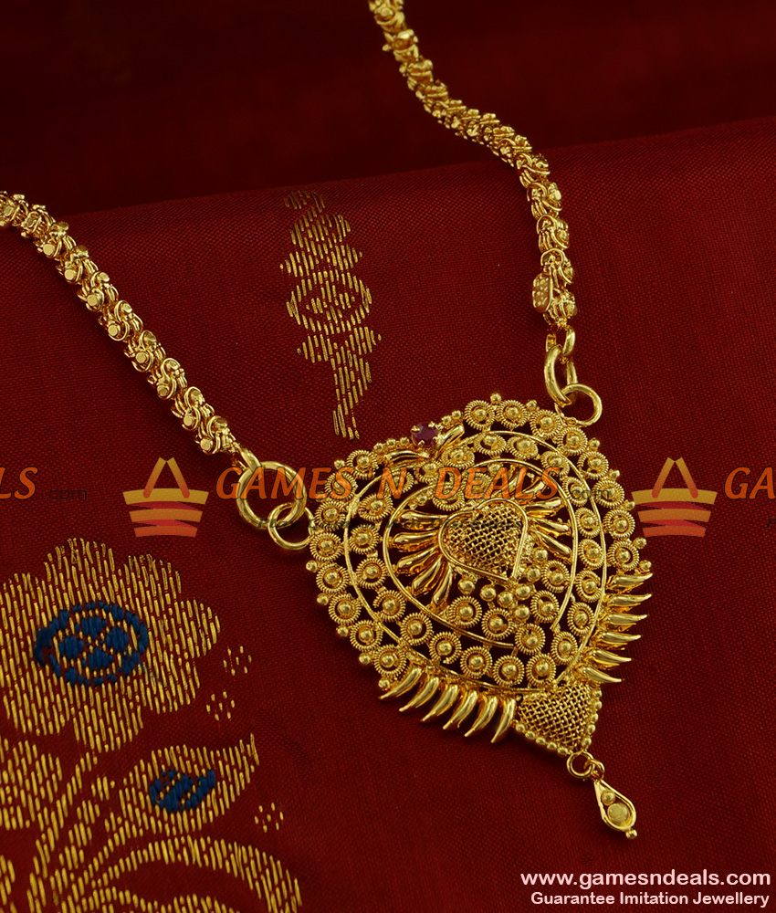 BGDR249 - Marvellous South Indian Chain with Gold Like Imitation Dollar BGDR249 - Marvellous South Indian Chain with Gold Like Imitation Dollar