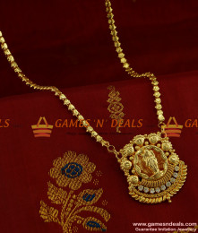 BGDR255 - AD White Stone Goddess Lakshmi Dollar with Traditional Box Chain BGDR255 - AD White Stone Goddess Lakshmi Dollar with Traditional Box Chain