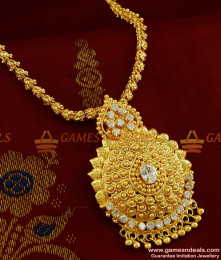 BGDR256 - AD White Stone Handmade Kerala Dollar with Trendy Jasmine Chain BGDR256 - AD White Stone Handmade Kerala Dollar with Trendy Jasmine Chain