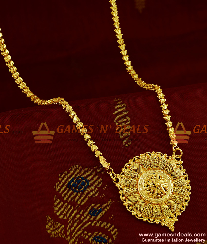 BGDR261 - Real Gold Like Imitation Jewelry Plain Dollar With Heavy Chain Online