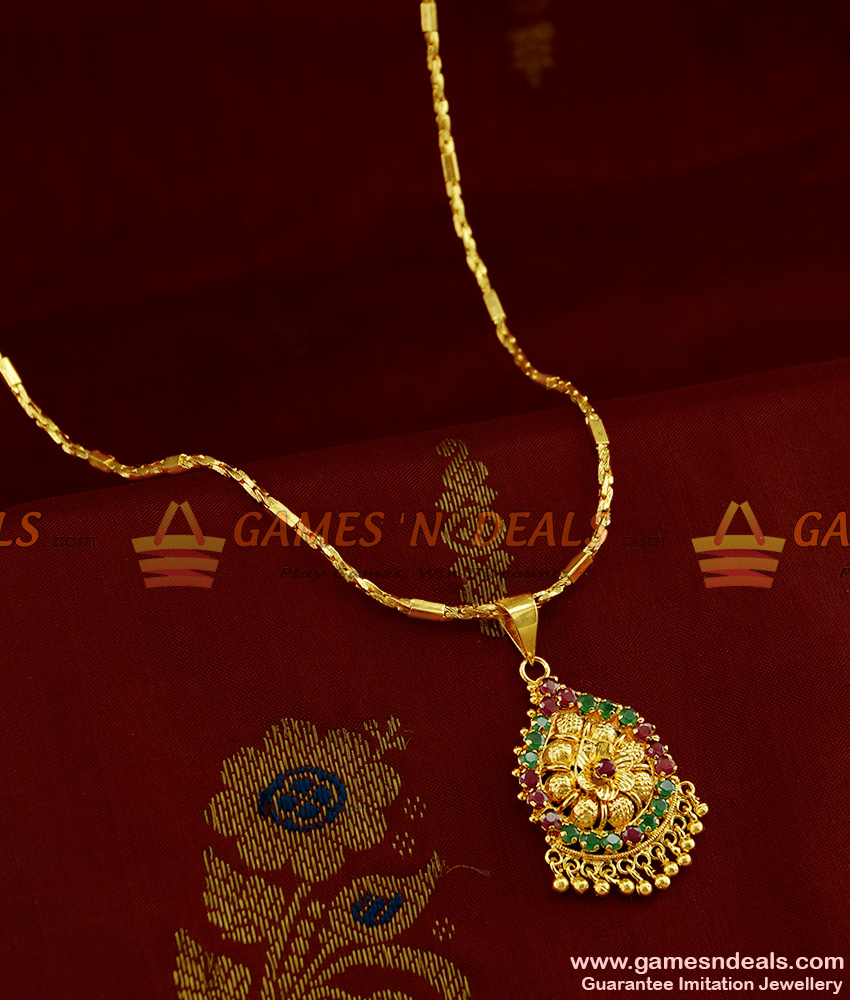 BGDR264 - Semi Precious AD Stone Dollar Light Weight Kerala Design Jewelry