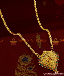 BGDR268 - Kerala Design Attractive Red Green AD Stone Dollar Imitation Jewelry BGDR268 - Kerala Design Attractive Red Green AD Stone Dollar Imitation Jewelry