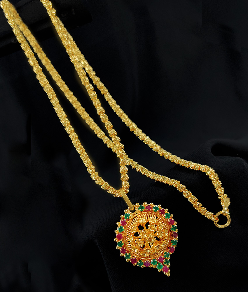 3D Flower Pattern Gold Plated Dollar Chain for Ladies and Girls BGDR270 3D Flower Pattern Gold Plated Dollar Chain for Ladies and Girls BGDR270