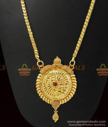 Kerala Design Attractive Red AD Stone Dollar Chain | BGDR277 Kerala Design Attractive Red AD Stone Dollar Chain | BGDR277