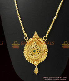 Daily Wear Guarantee Green AD Stone Dollar Chain | BGDR279 Daily Wear Guarantee Green AD Stone Dollar Chain | BGDR279
