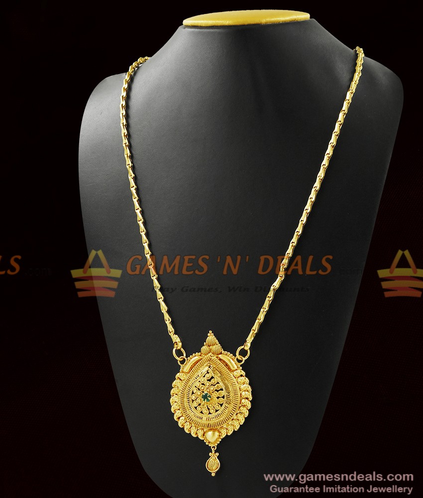 Daily Wear Guarantee Green AD Stone Dollar Chain | BGDR279