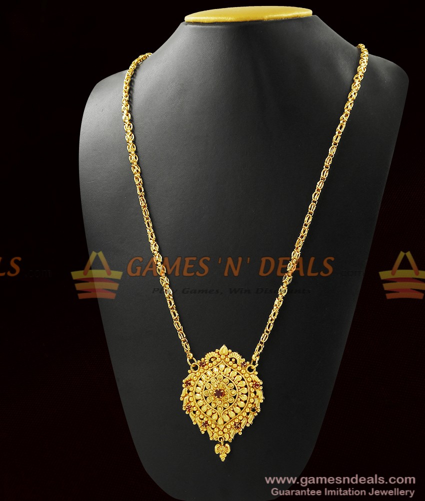 Daily Wear Handcrafted Red AD Stone Dollar Chain | BGDR293