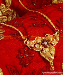 BGDR46 - South Indian Traditional Gold Plated Imitation Dollar Wheat Chain