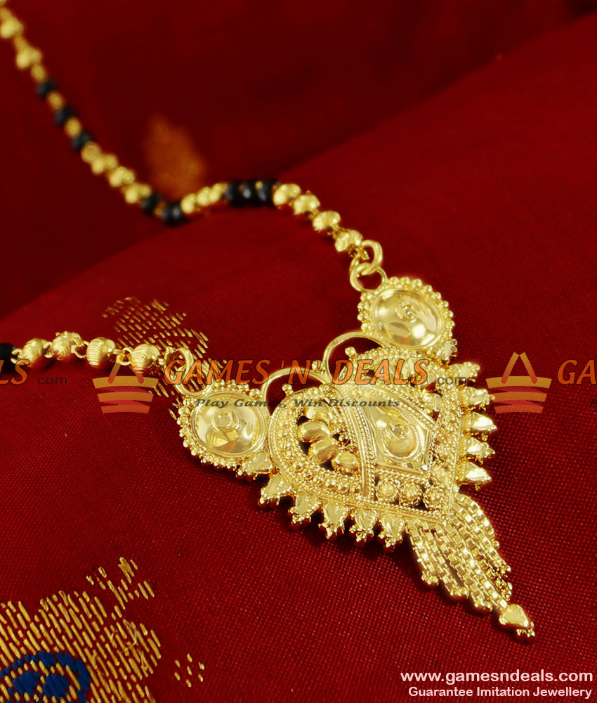 BGDR87 - Plain Dollar Gold Plated Traditional Mangalsutra Design Chain