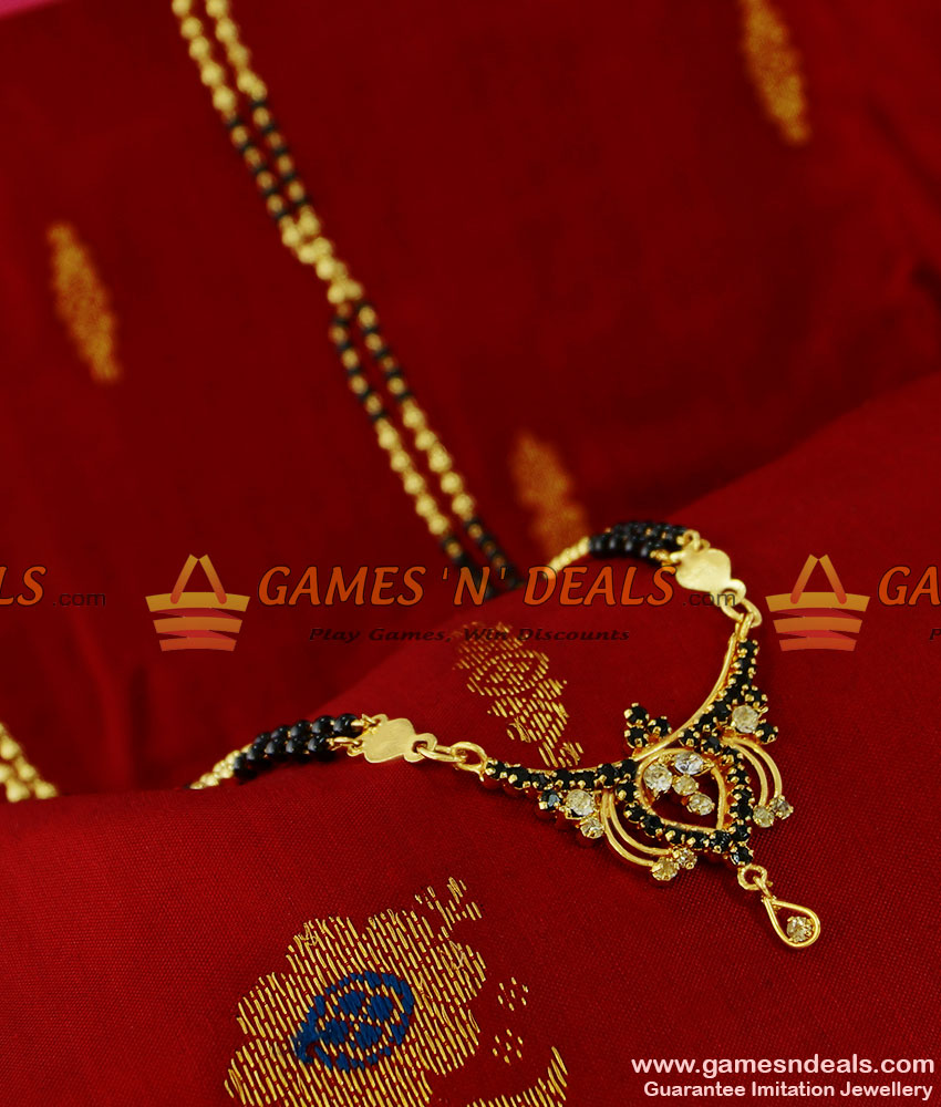 BGDR89 - Traditional AD Stone Imitation Dollar Mangalsutra Design Chain BGDR89 - Traditional AD Stone Imitation Dollar Mangalsutra Design Chain