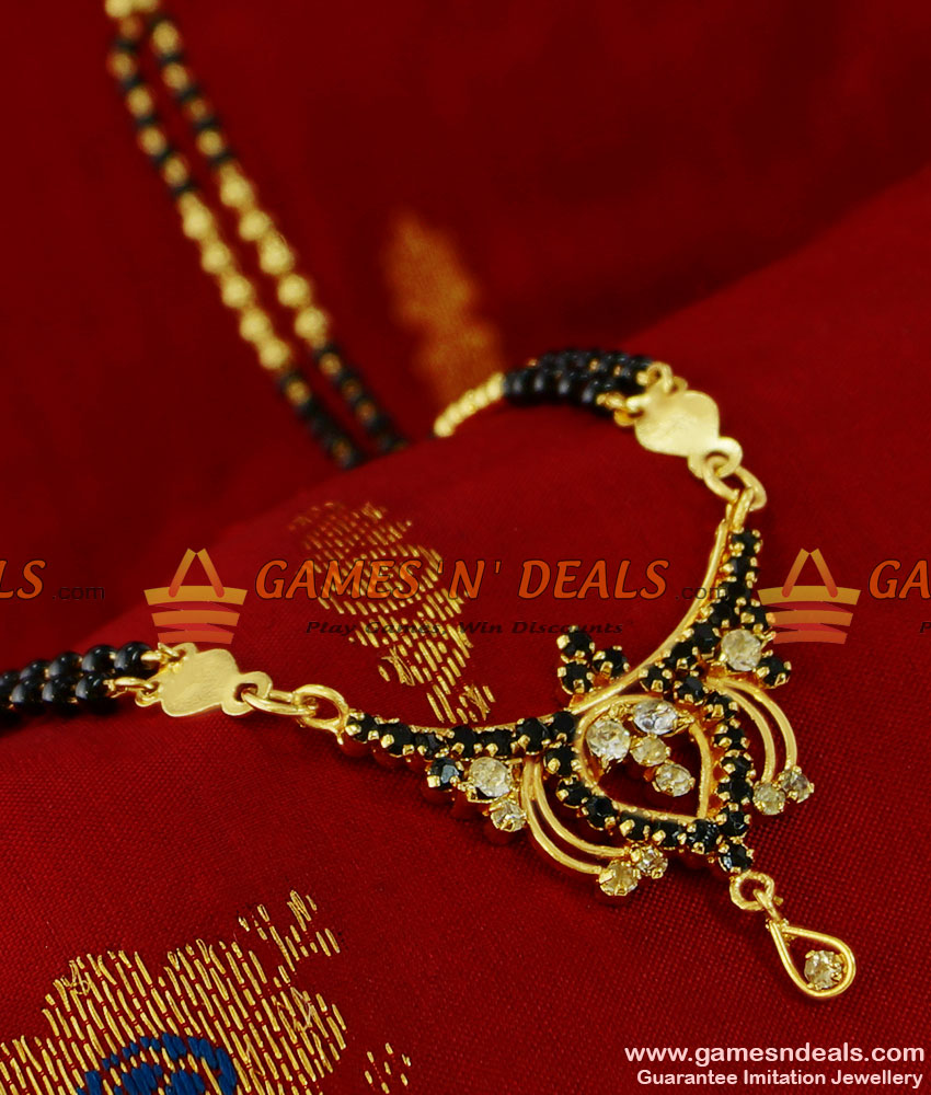 BGDR89 - Traditional AD Stone Imitation Dollar Mangalsutra Design Chain BGDR89 - Traditional AD Stone Imitation Dollar Mangalsutra Design Chain