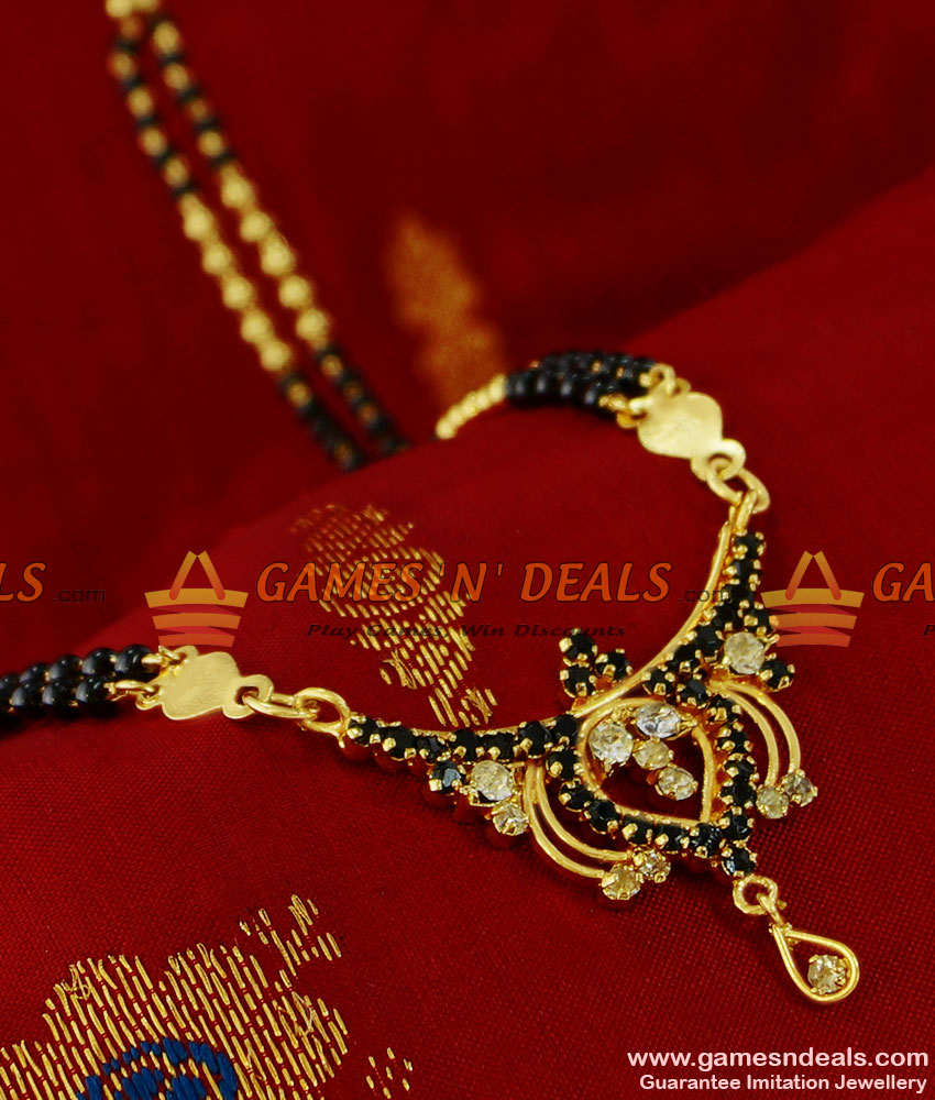 BGDR89 - Traditional AD Stone Imitation Dollar Mangalsutra Design Chain