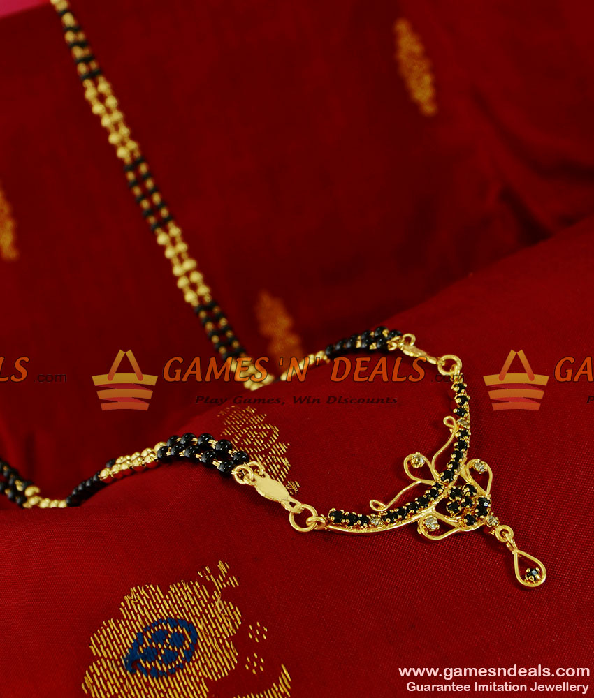 BGDR90 - Traditional AD Stone Imitation Dollar Mangalsutra Design Chain BGDR90 - Traditional AD Stone Imitation Dollar Mangalsutra Design Chain