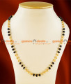 CCRY07 - Gold Plated Jewelry Thin Black Crystal Mani Traditional Chain Design