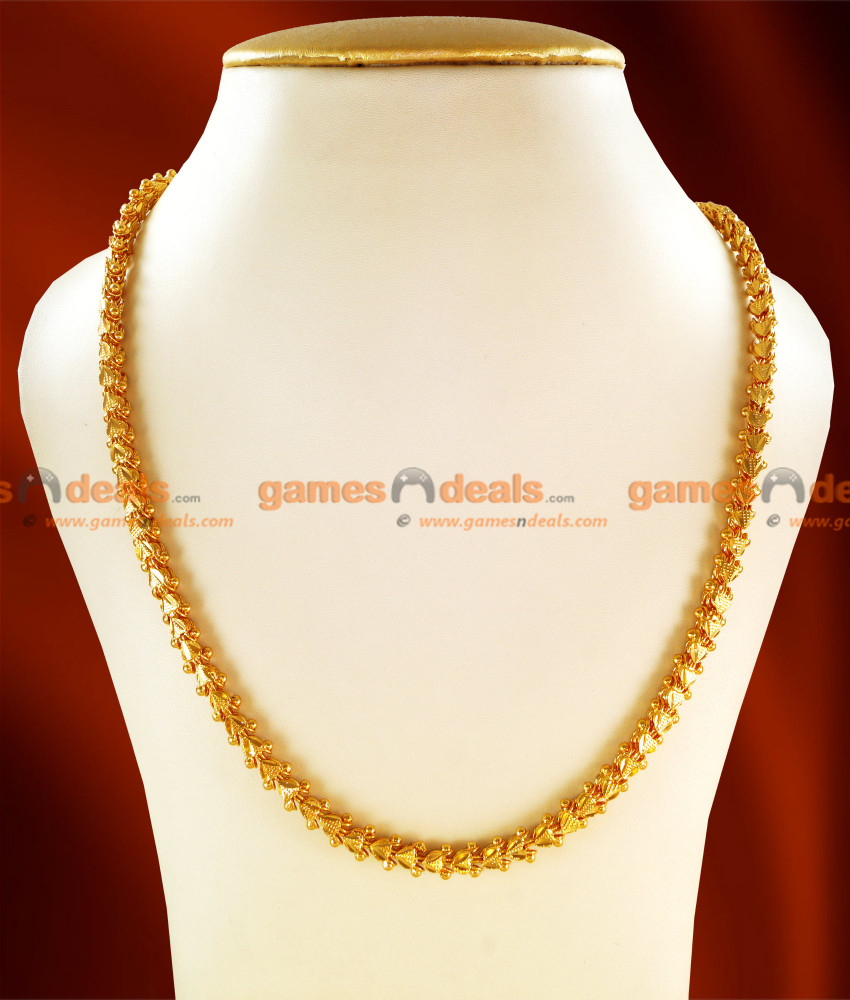 CDAS06 - 24ct Pure Gold Plated Chain Traditional Kerala Jasmine Hearts Chain CDAS06 - 24ct Pure Gold Plated Chain Traditional Kerala Jasmine Hearts Chain