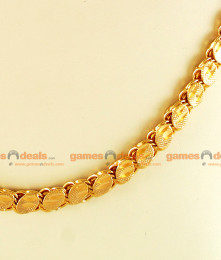 CHRT10-LG - 30 inches Gold Plated Leaf cut Oval Design Chain CHRT10-LG - 30 inches Gold Plated Leaf cut Oval Design Chain