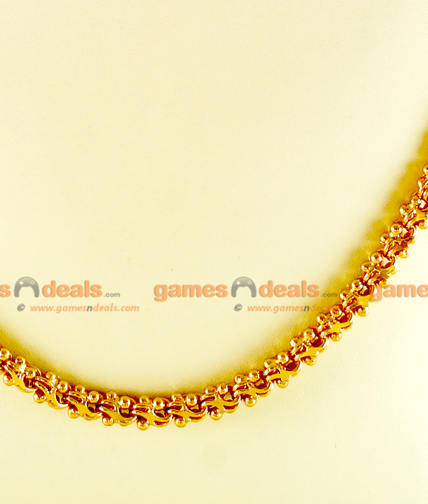 CHRT19 - Gold Plated Jewelry Kerala Sundari Ball Design South Indian Unique Rare Chain