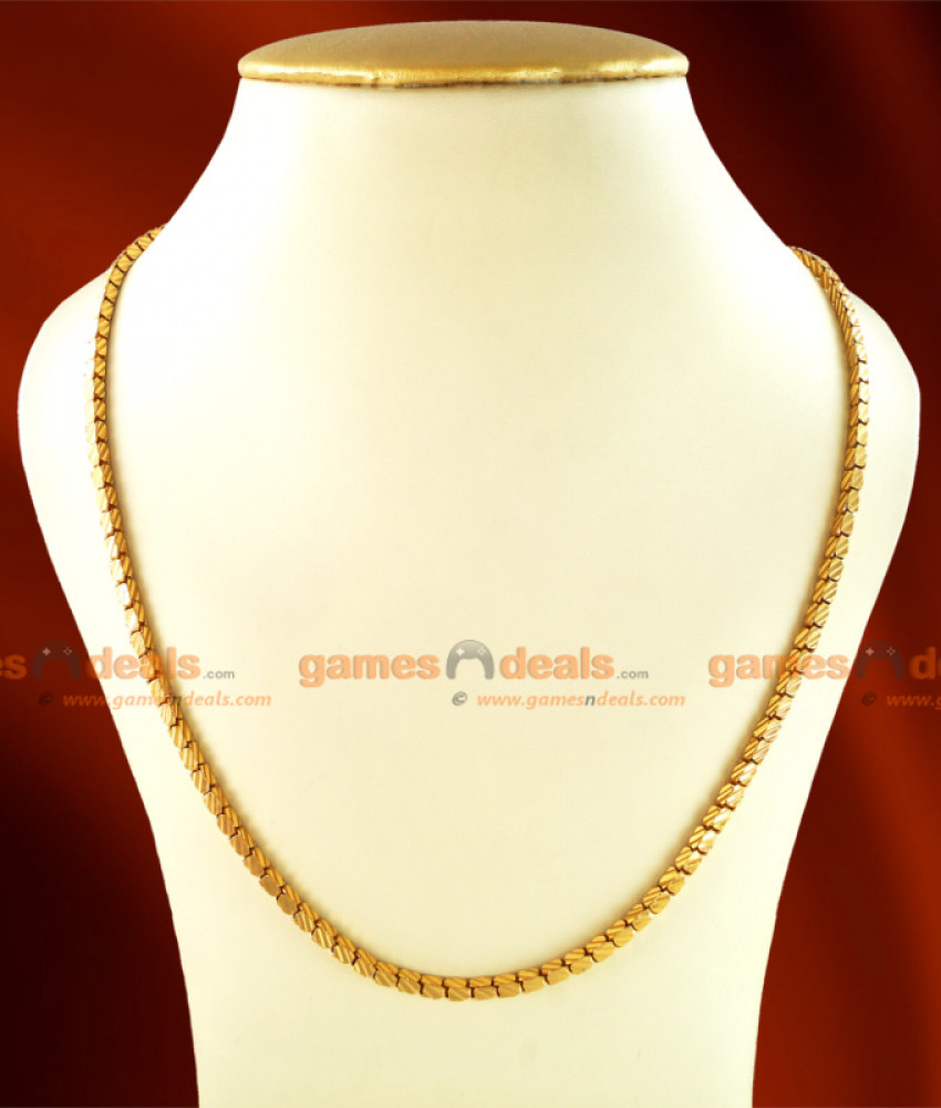 CJAY02-LG - 30 inches Gold Plated Daily Wear Box Design Chain