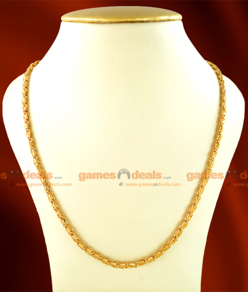 CKMN13 - Gold Plated Jewelry Interlock Spring Design Chain