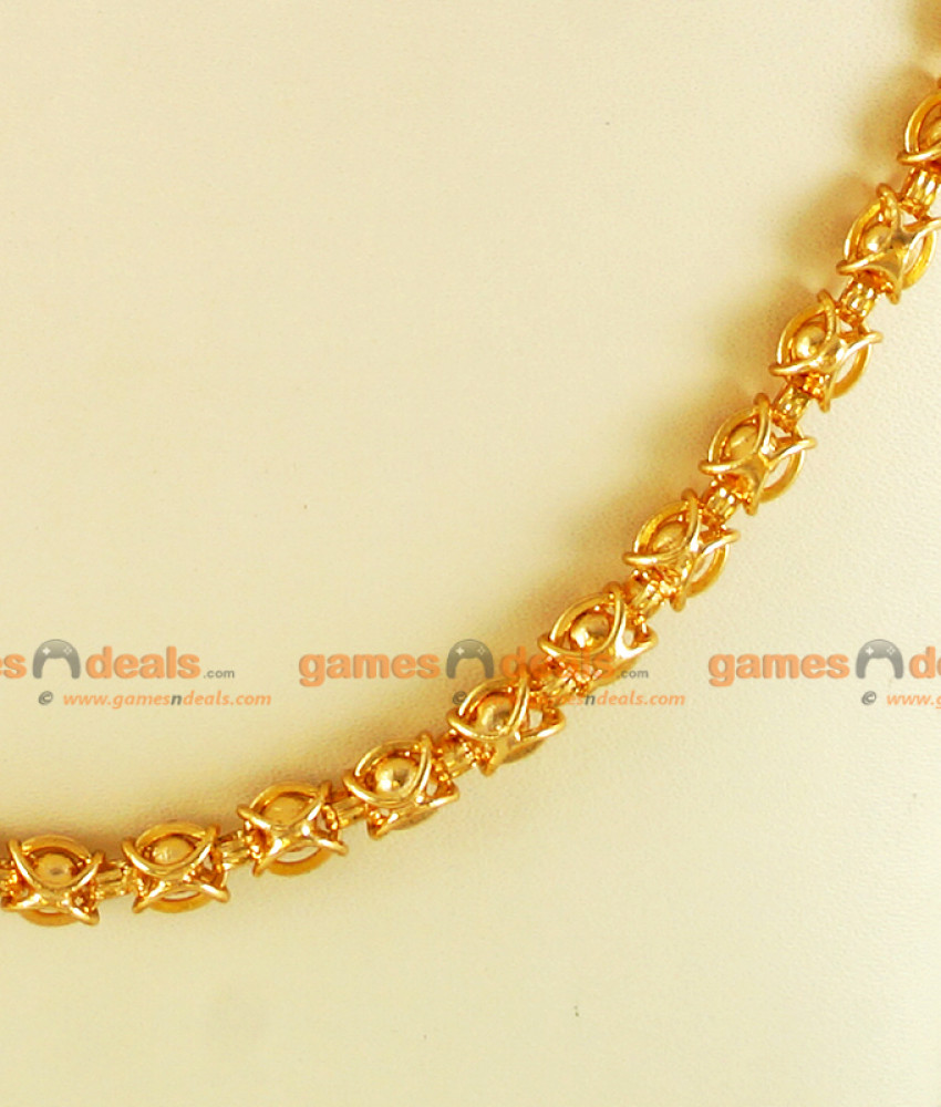 CKMN18 - Gold Plated Traditional Kerala Imitation Chain Ball Design