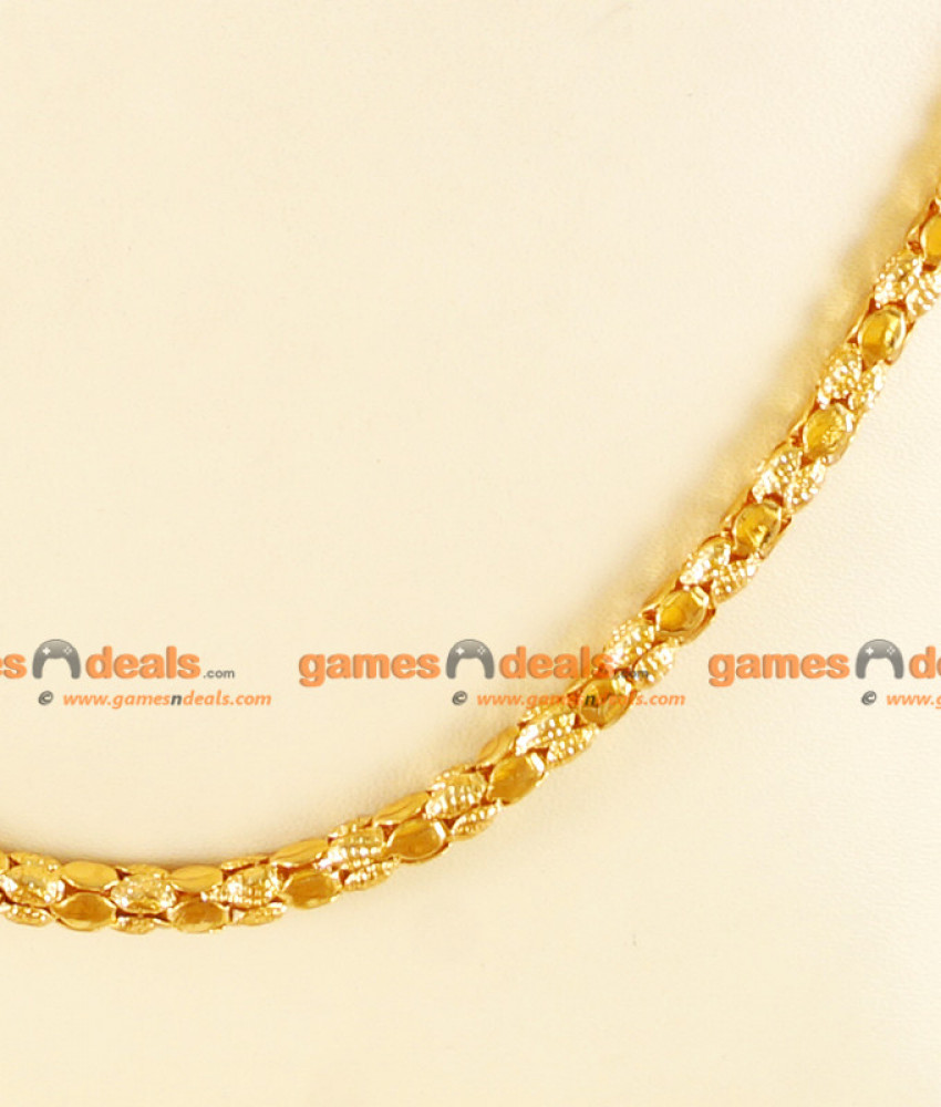 CH0102- Gold Plated Jewellery Trendy Round Box Chain Party Wear Jewelry