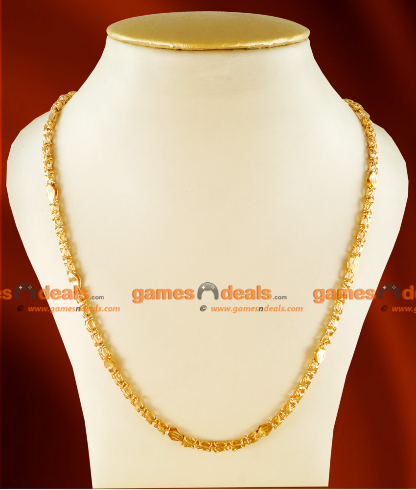 CH0106- Gold Plated Jewellery Traditional Link Chain Diamond Cut Design 