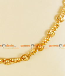 CH0107- Gold Plated Jewellery Traditional Beaded Link Chain Lotus Design Jewelry  CH0107- Gold Plated Jewellery Traditional Beaded Link Chain Lotus Design Jewelry