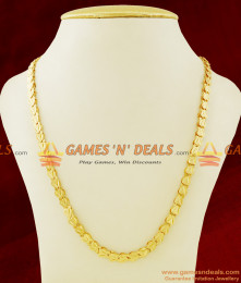 CHRT23 - Light Weight Traditional Gold Plated Heartin V-Cut Imitation Chain 
