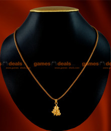 SMDR04 - Small Vinayaga Dollar with Knitted Square Rope Design Gold Plated Chain Model SMDR04 - Small Vinayaga Dollar with Knitted Square Rope Design Gold Plated Chain Model