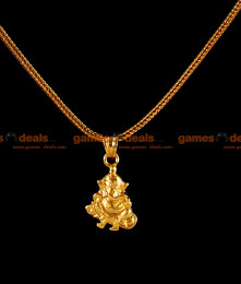SMDR04 - Small Vinayaga Dollar with Knitted Square Rope Design Gold Plated Chain Model SMDR04 - Small Vinayaga Dollar with Knitted Square Rope Design Gold Plated Chain Model