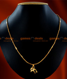 SMDR08 - 24ct Doplhin Dollar with Twisted Design Gold Plated Chain Model SMDR08 - 24ct Doplhin Dollar with Twisted Design Gold Plated Chain Model