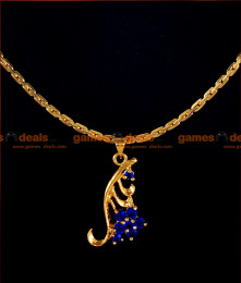 SMDR11 - 24ct Blue Stone Orchid Dollar with Gold Plated Short Chain Model SMDR11 - 24ct Blue Stone Orchid Dollar with Gold Plated Short Chain Model